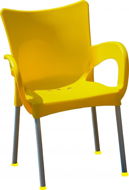Zahradní židle MEGAPLAST Židle zahradní SMART plast, AL nohy, žlutá - Zahradní židle