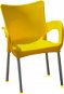 Garden Chair MEGAPLAST SMART Plastic, ALUMINIUM Legs, Yellow - Zahradní židle