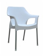 MEGAPLAST URBAN Plastic, ALUMINIUM Legs, White - Garden Chair