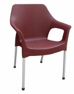 MEGAPLAST URBAN Plastic, ALUMINIUM Legs, Burgundy - Garden Chair