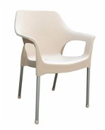 MEGAPLAST URBAN Plastic, ALUMINIUM Legs, Cream - Garden Chair