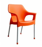 MEGAPLAST URBAN plast, AL nohy, oranžová - Záhradná stolička
