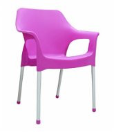 MEGAPLAST URBAN Plastic, ALUMINIUM Legs, Pink - Garden Chair