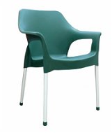 MEGAPLAST URBAN Plastic, ALUMINIUM Legs, Dark Green - Garden Chair