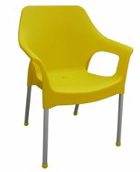MEGAPLAST URBAN Plastic, ALUMINIUM Legs, Yellow - Garden Chair