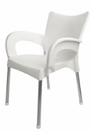 MEGAPLAST DOLCE plast, AL nohy, biela - Záhradná stolička