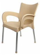 MEGAPLAST DOLCE Plastic, ALUMINIUM Legs, Cream - Garden Chair