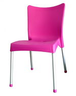 Garden Chair MEGAPLAST VITA Plastic, ALUMINIUM Legs, Pink - Zahradní židle