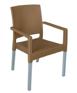 Záhradná stolička MEGAPLAST RATAN LUX polyratan, AL nohy, oker - Zahradní židle