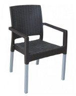 Garden Chair MEGAPLAST RATAN LUX Polyratan, ALUMINIUM Legs, Wenge - Zahradní židle