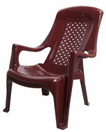 MEGAPLAST CLUB Plastic, Burgundy - Garden Chair