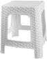 MEGAPLAST Taburet I 36 × 33 × 33 cm, polyratan, biela - Záhradná stolička