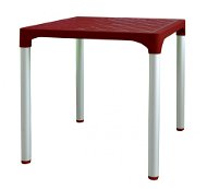 MEGAPLAST VIVA 72×72×72 cm, AL lábak, bordó - Kerti asztal