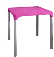 MEGAPLAST VIVA 72x72x72cm, ALUMINIUM Legs, Pink - Garden Table
