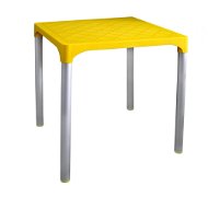 MEGAPLAST VIVA 72×72×72 cm, AL lábak, sárga - Kerti asztal