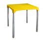 MEGAPLAST VIVA 72 × 72 × 72 cm, AL nohy, žltý - Záhradný stôl