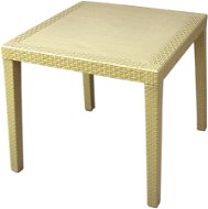 MEGAPLAST RATAN LUX 73 × 75,5 × 75,5 cm, polyratan, champagne - Záhradný stôl