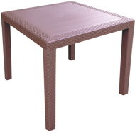 MEGAPLAST RATAN LUX 73x75,5x75,5 cm, polyrattan, wenge - Kerti asztal