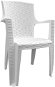 Záhradná stolička MEGAPLAST Amelia, polyratan, biele - Zahradní židle