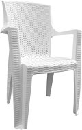 Záhradná stolička MEGAPLAST Amelia, polyratan, biele - Zahradní židle