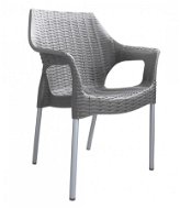 MEGA PLAST Židle zahradní BELLA,polyratan, AL nohy, mocca - Zahradní židle