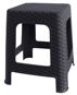 MEGA PLAST Taburetka I záhradná polyratan, antracit 36 × 33 × 33 cm - Záhradná stolička