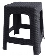 MEGA PLAST Taburet II zahradní polyratan, antracit  45 x 35,5 x 35,5cm - Zahradní stolička