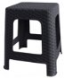 MEGA PLAST Taburet II zahradní polyratan, antracit  45 x 35,5 x 35,5cm - Zahradní stolička