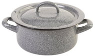 Metalac Kámen, mělký smaltovaný kastrol Klasik s poklicí 12 cm, 0,75 l - Casserole Pot