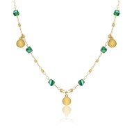 Meucci Náhrdelník s přívěsky, zelený gold - Necklace