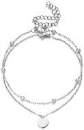 Meucci Dvojitý nastavitelný náramek Visací srdce s kuličkami - Bracelet