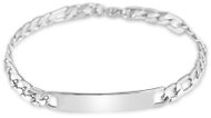 Meucci Náramek Figaro s destičkou 0,6 cm - Bracelet