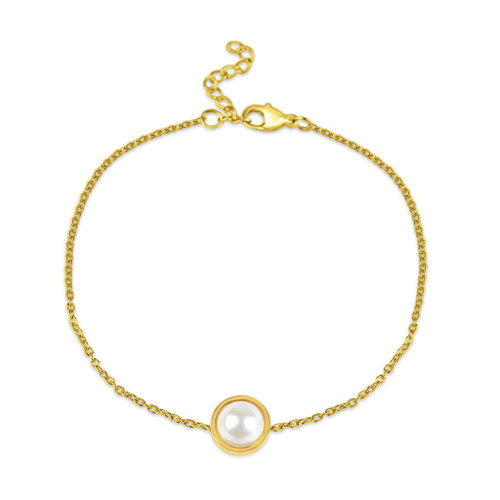 Meucci Pearl Eye Adjustable Bracelet, Gold - Bracelet - Main image