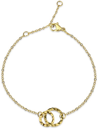 Meucci Interlocking Rings Adjustable Bracelet, Gold - Bracelet - Main image