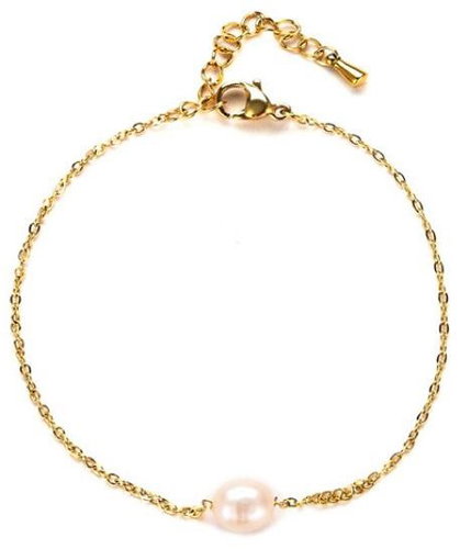 Meucci Adjustable River Pearl Bracelet, Gold - Bracelet - Main image