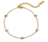Meucci Nastavitelný náramek s pěti kamínky, gold - Bracelet
