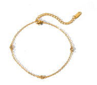 Meucci Nastavitelný náramek se třemi kamínky, gold - Bracelet