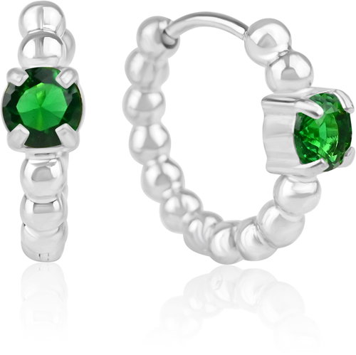Meucci Náušnice Bubliny se zeleným zirkonem - Earrings - Main image
