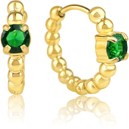 Meucci Bubble Earrings with Green Zircon Gold - Earrings - Main image
