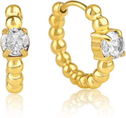 Meucci Bubble Earrings with Zirconia Gold - Earrings - Main image