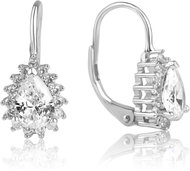 Meucci Stříbrné visací náušnice Kapka se zirkony (Ag 925/1000, 3 g) - Earrings