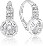 Meucci Stříbrné visací náušnice Rosa se zirkony (Ag 925/1000, 3 g) - Earrings