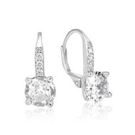 Meucci Stříbrné visací náušnice Třpyt se zirkony (Ag 925/1000, 3 g) - Earrings