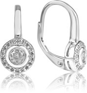 Meucci Stříbrné visací náušnice Zirkonové oko (Ag 925/1000, 3 g) - Earrings