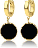 Meucci Visací náušnice Kolo černé gold - Earrings