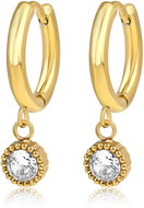 Meucci Visací náušnice s kamínkem gold - Earrings
