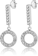Meucci Visací podélné náušnice kroužky s kamínky - Earrings