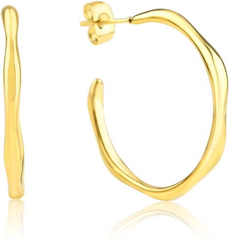 Meucci Náušnice Kroužky twist gold - Earrings - Main image