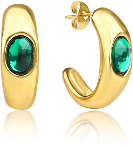 Meucci Náušnice Zelené oko gold - Earrings - Main image
