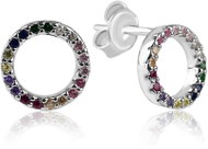 Meucci Stříbrné náušnice Barevný kroužek (Ag 925/1000, 3 g) - Earrings